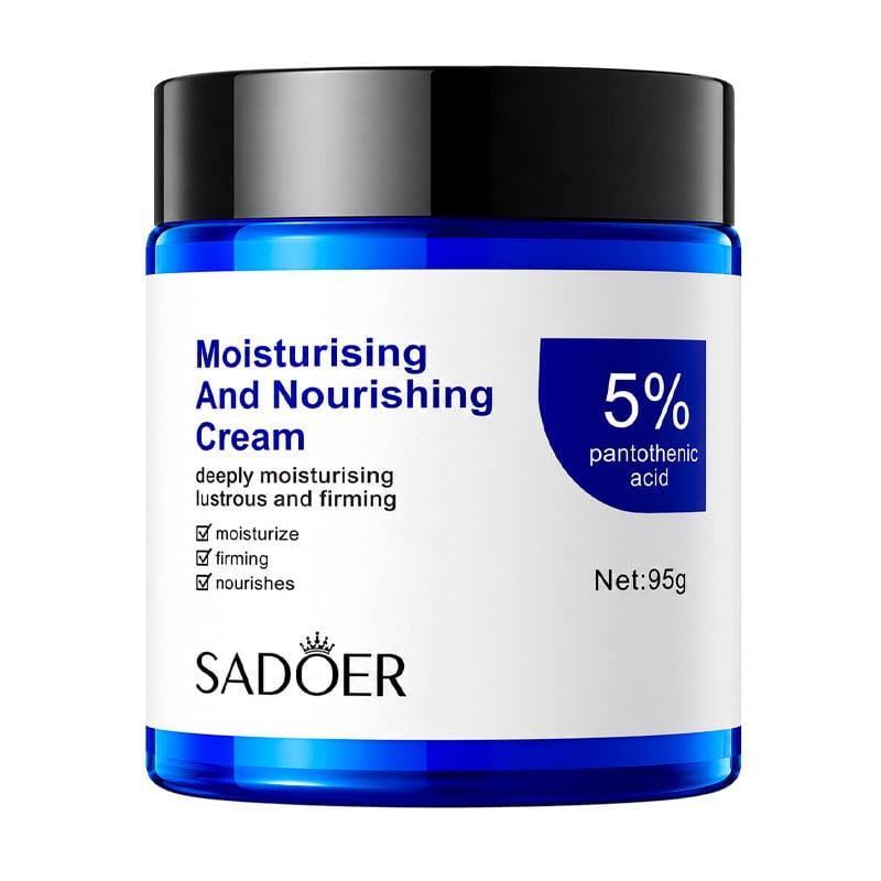 Зволожувальний та живильний крем для обличчя Sadoer Moisturising And Nourishing Cream з 5% пантотеновою кислотою, 95 г